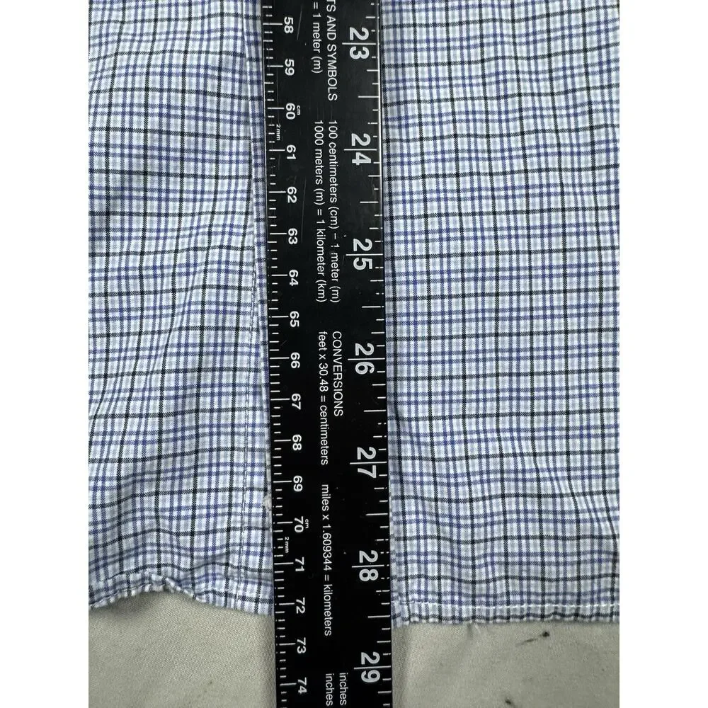 Ralph Lauren Youth XL 18-20 Blue Check Button Down Long Sleeve Shirt Cotton
